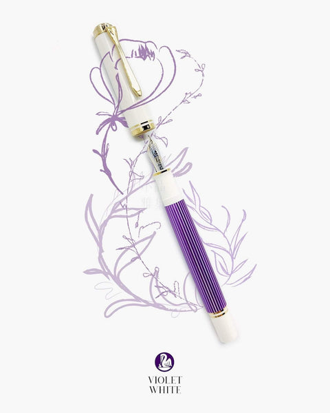 PELIKAN M600 VIOLET-WHITE 14K - TY Lee Pen Shop - TY Lee Pen Shop