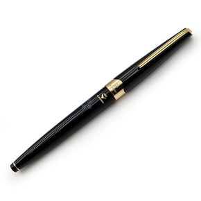 NOS - New Old Stock] Vintage Japan PLATINUM 14K Inset Nib Fountain Pen (Black Body with Gold Clip) #P-400
