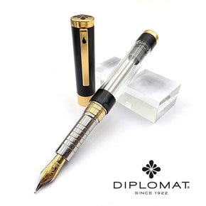 DIPLOMAT Nexus Demonstrator Eyedropper Fountain Pen – Matte Black & Gold - TY Lee Pen Shop