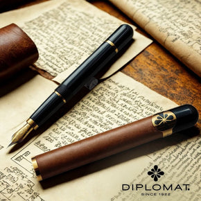 DIPLOMAT X.O. Collection Cigar-Shaped Fountain Pen – Camel Leather (Limited Edition of 555 Pieces Worldwide) - TY Lee Pen Shop