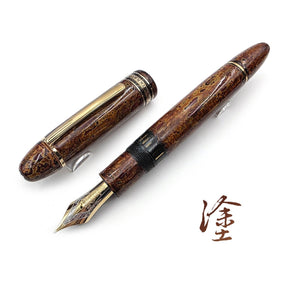 Germany MONTBLANC Meisterstück 149 18K Gold Fountain Pen — Artisan Kun - yang Urushi: “Thuja” (崖柏) - TY Lee Pen Shop