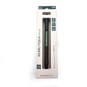 Japan – uni Kuru Toga Wood Mechanical Pencil 0.5mm (Forest Green) - TY Lee Pen Shop