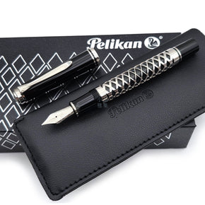 Pelikan Souverän M805 Metal Rhombus Guilloche – 18K Fountain Pen - TY Lee Pen Shop