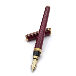 ⭐ Superb Fountain Pen ・ S.T. Dupont Chairman Small｜Burgundy Chinese Lacquer｜18ct Fountain Pen (F / M) - TY Lee Pen Shop