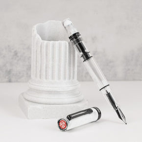 TWSBI ECO Piston Fountain Pen TWSBI ECO Carrara &amp; Black Titanium - TY Lee Pen Shop