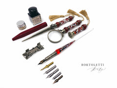 Bortoletti - Wood and Bronze Dip Pen Calligraphy Set