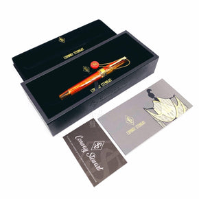 CONWAY STEWART SPAGHETTI MODEL 100 18K Fountain Pen (BLOOD ORANGE) - TY Lee Pen Shop