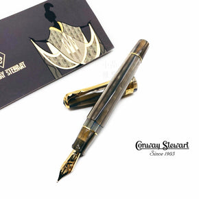 CONWAY STEWART SPAGHETTI MODEL 100 18K Fountain Pen (GREY PEARL) - TY Lee Pen Shop