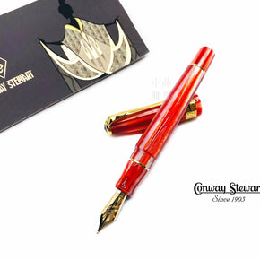 CONWAY STEWART SPAGHETTI MODEL 100 18K Fountain Pen (RED CANDY) - TY Lee Pen Shop