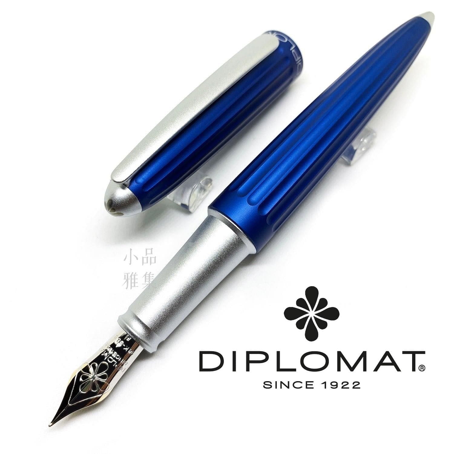 Machine Blue Pen Diplomat Aero Blue Fountain pen 14k blue - TY Lee Pen Shop - TY Lee Pen ...