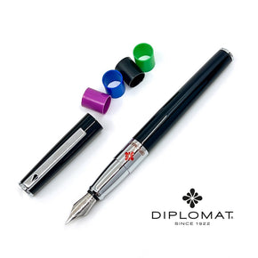 DIPLOMAT CLR enamel black fountain pen - TY Lee Pen Shop