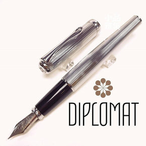 Diplomat Excellence A Fountain Pen Guilloch Chrome line - TY Lee Pen Shop