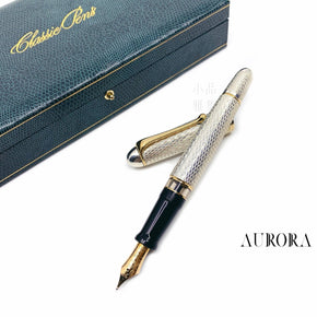 Italy AURORA 88 CP3 HOMER ILIAD 925 sterling silver limited edition of 500 18K fountain pens - TY Lee Pen Shop