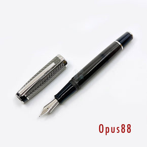 OPUS 88 OPERA Transparent Fountain Pen （black wheat grain） - TY Lee Pen Shop