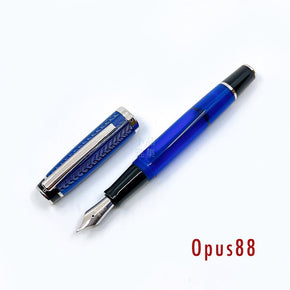 OPUS 88 OPERA Transparent Fountain Pen （blue wheat grain） - TY Lee Pen Shop