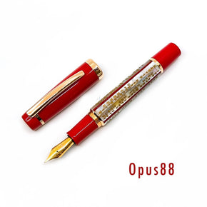 OPUS 88 pen fine base mother-of-pearl carving Heart Sutra fountain pen - TY Lee Pen Shop
