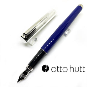 OTTO HUTT Design 01 Fountain Pen PINSTRIPE BLUE / SILVER CAP - TY Lee Pen Shop