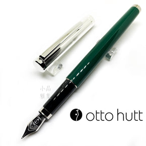 OTTO HUTT Design 01 Fountain Pen PINSTRIPE GREEN / SILVER CAP - TY Lee Pen Shop