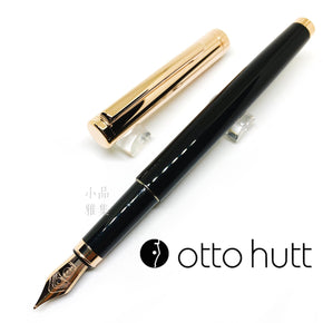 OTTO HUTT Design 01 Fountain Pen ROSE GOLD CAP PINSTRIPE BLACK - TY Lee Pen Shop