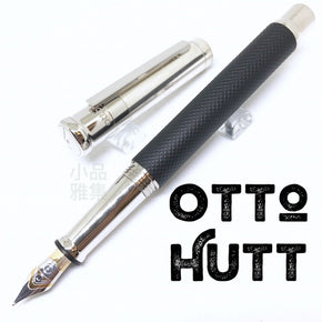 OTTO HUTT Design 04 Fountain Pen SQUARE QUILLOCHE BLACK - TY Lee Pen Shop