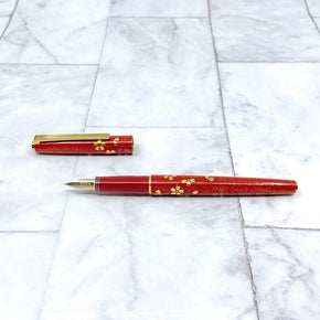 PILOT Red lacquer Maki-e gold leaf (Sakura Fukiyuki) - TY Lee Pen Shop