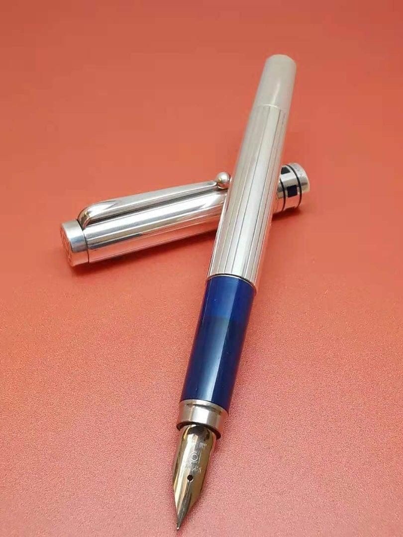 PLATINUM 925 Sterling Silver 18K WG Point Fountain Pen Blue - TY