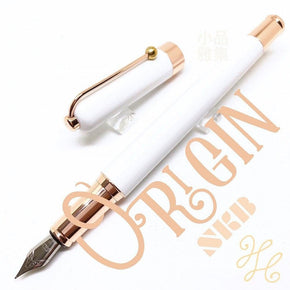 SKB Original Series Fountain Pen (White Bright Rose Gold) - TY Lee Pen Shop