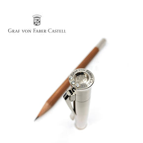 The German Graf von Faber-Castell "The Perfect Pencil" White Gold with Diamond Inlay, Limited Edition of 99 Worldwide, Champagne Gold (Brown Cedar Wood) - TY Lee Pen Shop
