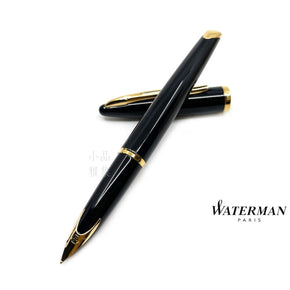 WATERMAN CARÈNE DELUXE black fountain pen 18k-gold - TY Lee Pen Shop