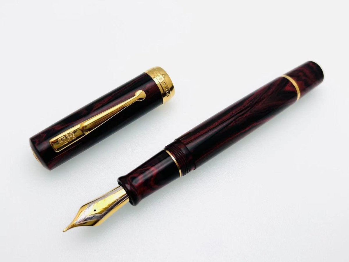 wing sung 600 18k Junfeng Calligraphy Fountain Pen, Natural Rubber Piston,  Long Knife dark （red-violet） - TY Lee Pen Shop - TY Lee Pen Shop