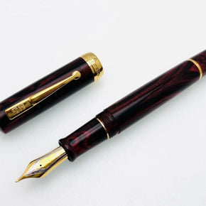 wing sung 600 18k Junfeng Calligraphy Fountain Pen, Natural Rubber Piston, Long Knife dark （red-violet） - TY Lee Pen Shop
